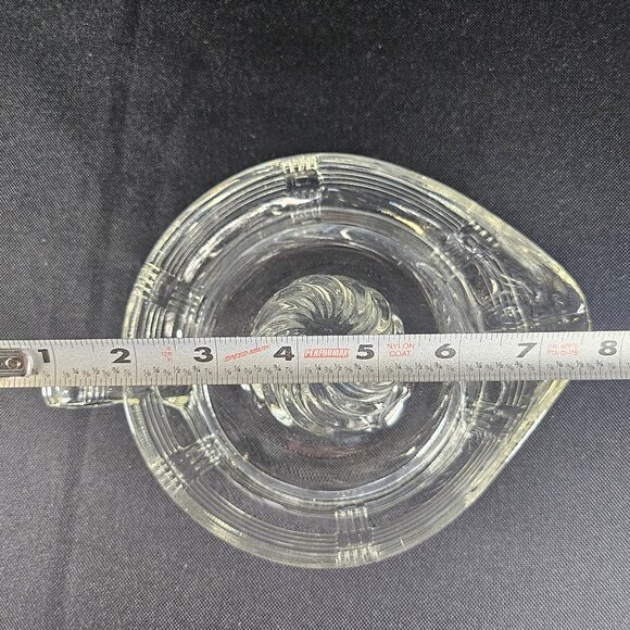 Vintage Hazel Atlas Clear Ribbed Crisscross Depression Glass Large Juicer - Picture 8 of 11